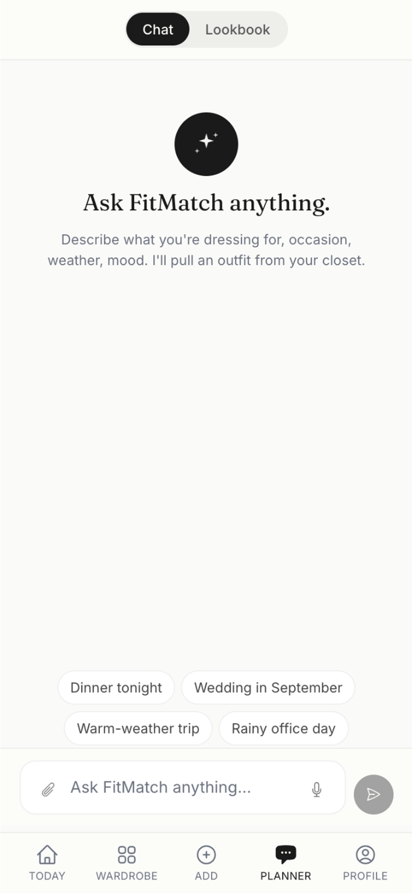 FitMatch planner chat